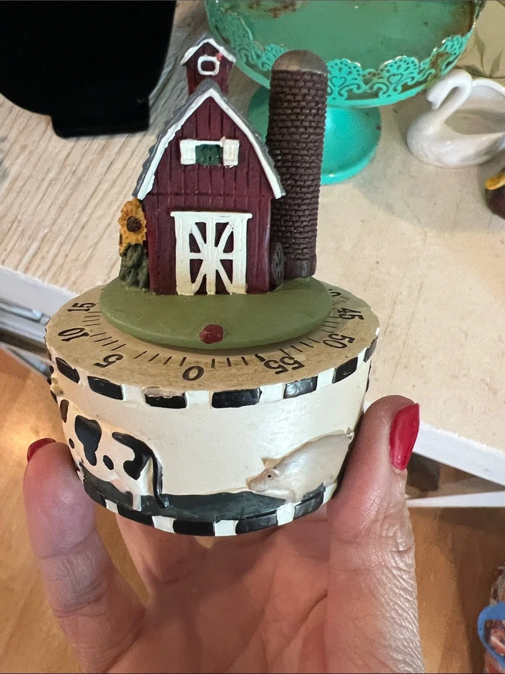 Set of Three Vintage Farm Barn Kitchen Timer - Cow and Chicken